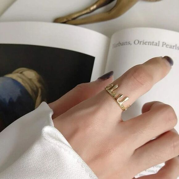 COPY - Honey Drip 18k Gold Plated 925 Sterling Silver Ring - Picture 2 of 5